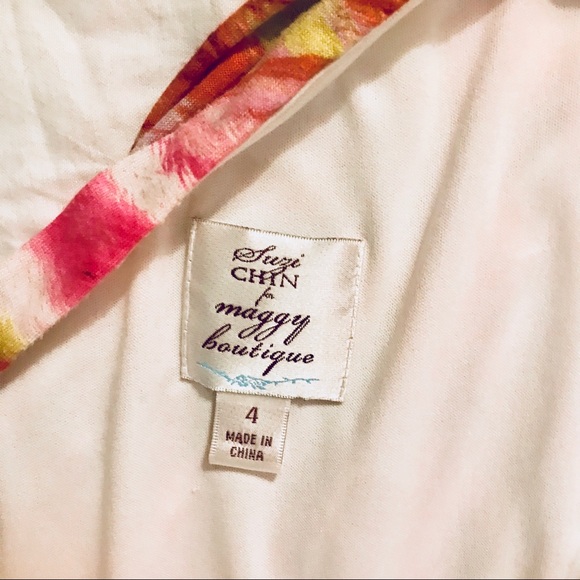 NWT Suzi Chin for Maggy Boutique Shoulder Dress 4 - Picture 6 of 8